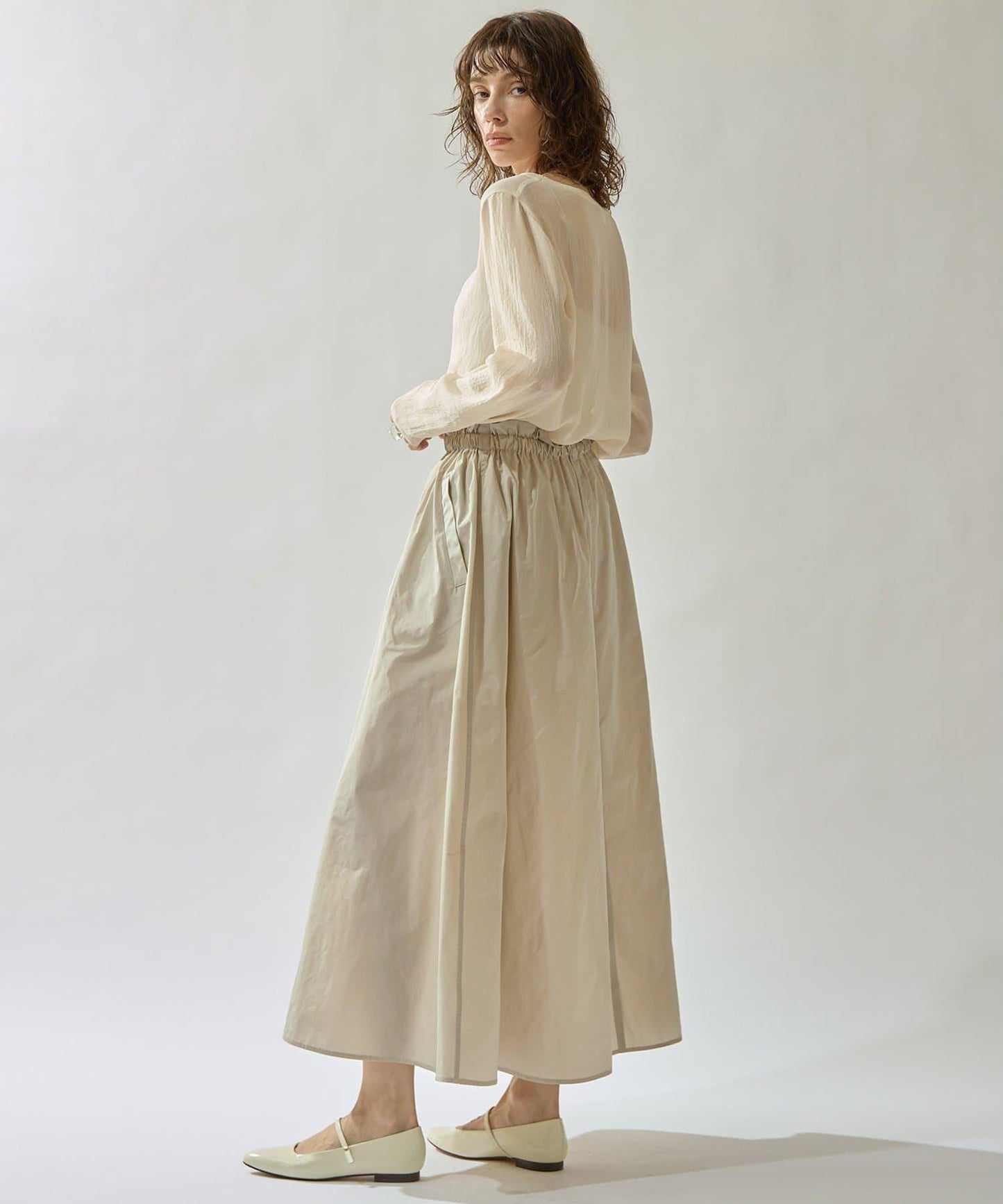 Drawing Numbers 三醋酸混紡透紗襯衫