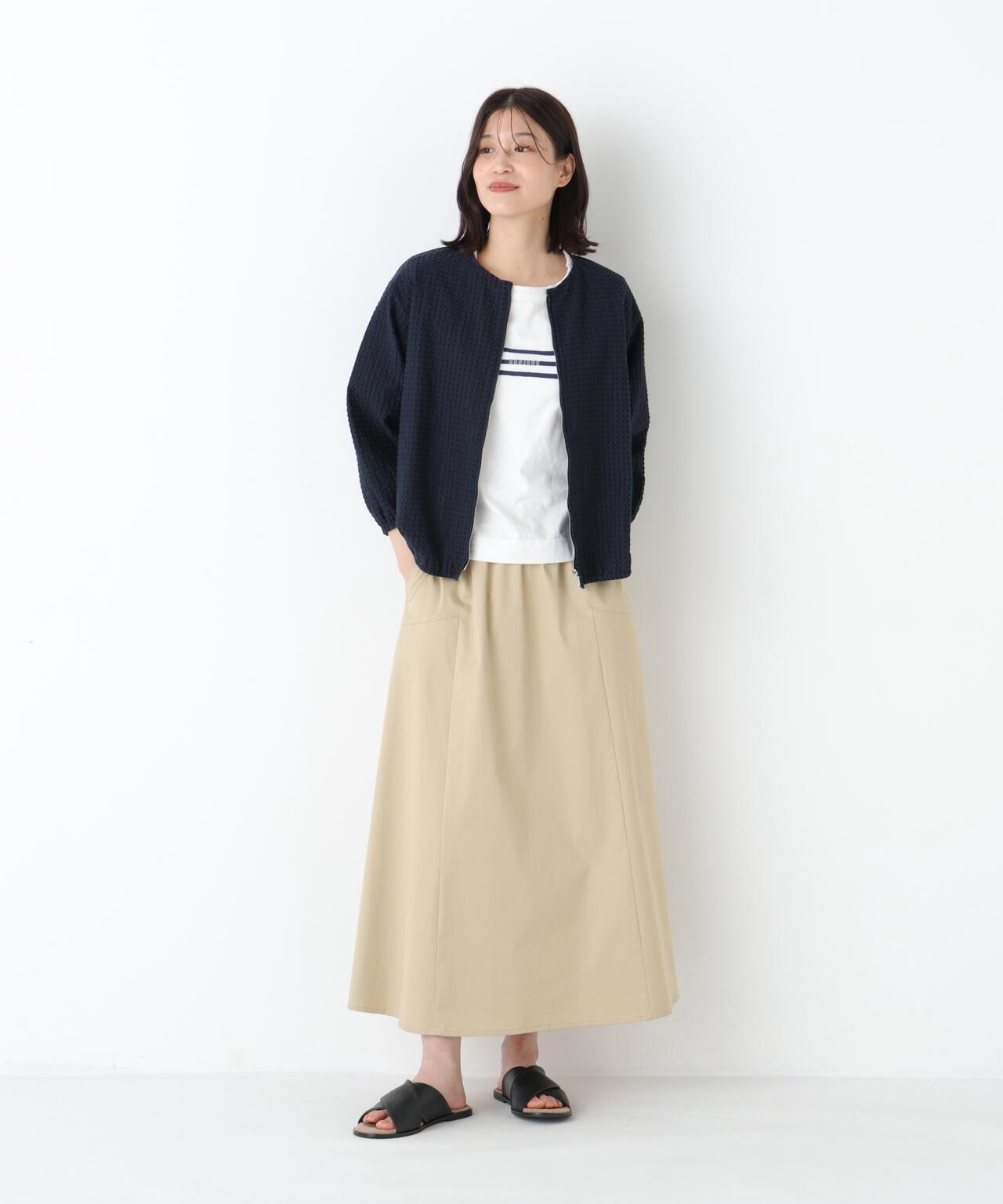 拉舍爾格紋蕾絲 拉鍊短外套