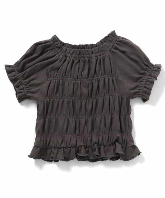 荷葉邊抽褶上衣