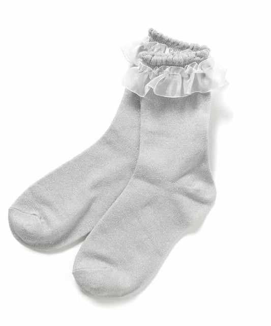 3P対象A 網紗荷葉邊襪子