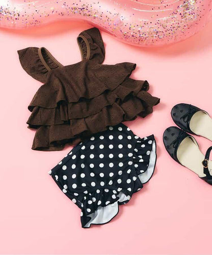 層疊蕾絲設計分體泳衣