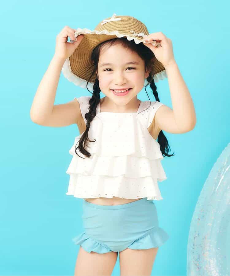 層疊蕾絲設計分體泳衣