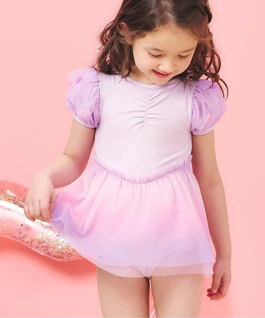 歐若拉薄紗連體泳衣