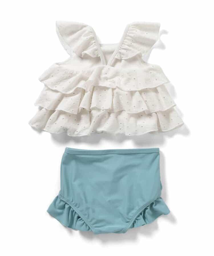 層疊蕾絲設計分體泳衣