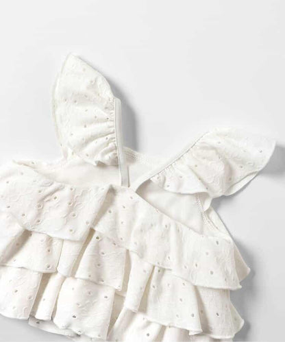 層疊蕾絲設計分體泳衣