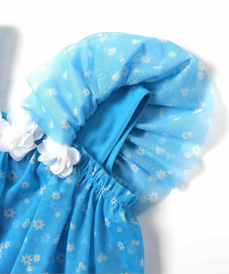 雛菊愛心網紗 分體泳衣