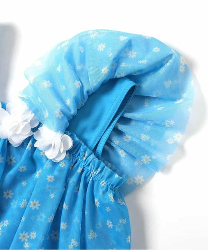 雛菊愛心網紗 分體泳衣