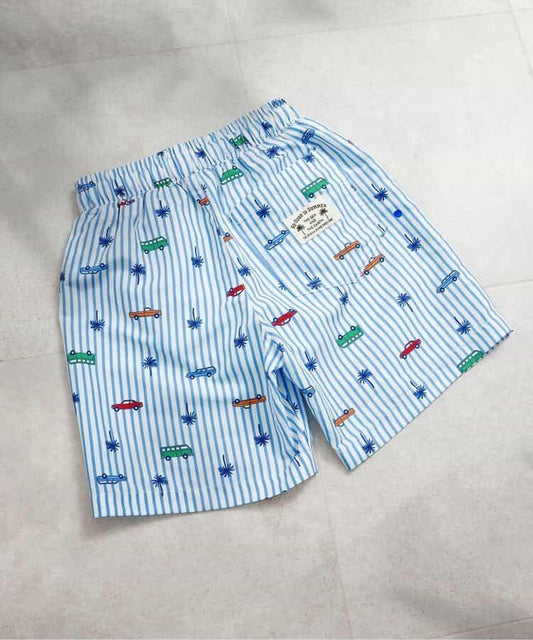 冰感熱帶條紋圖案沙灘泳褲