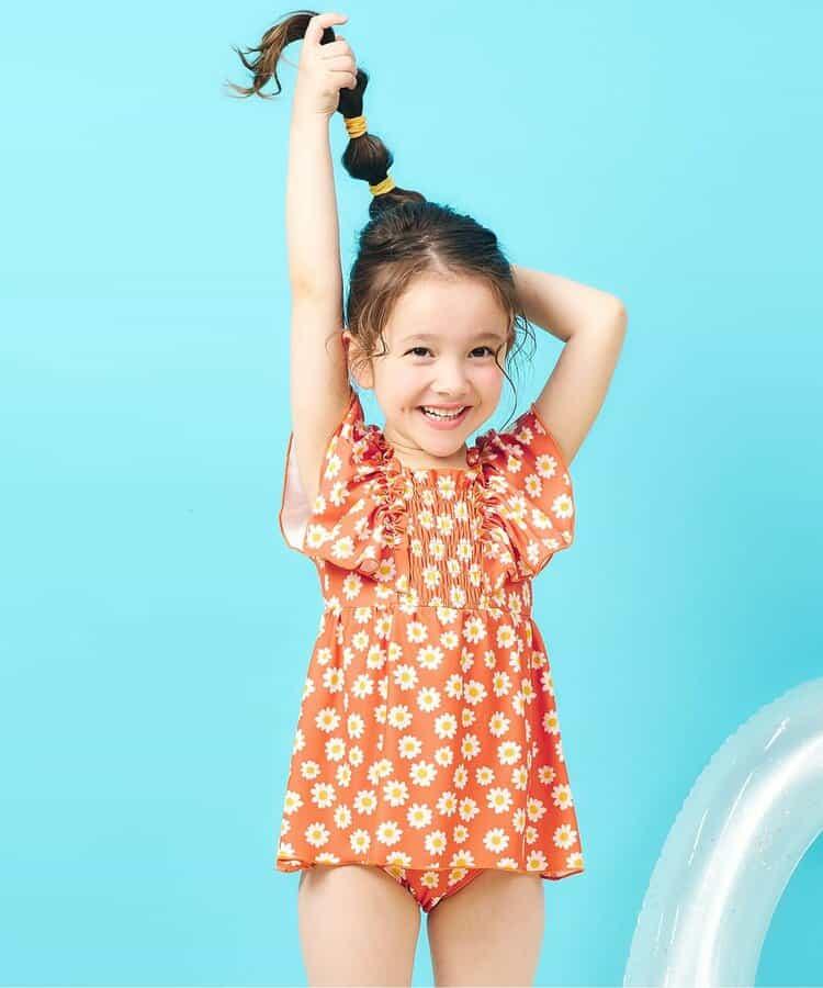 抽褶荷葉邊連體泳衣（款）