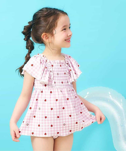 抽褶荷葉邊連體泳衣（款）