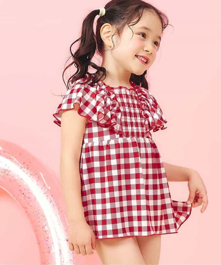 抽褶荷葉邊連體泳衣（款）