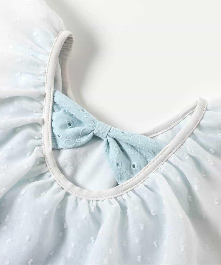 蕾絲花卉透紗荷葉邊連體泳衣（款）