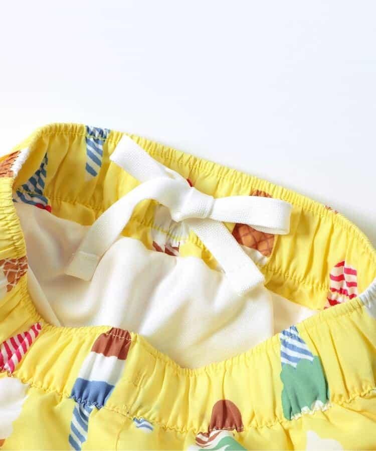 冰感熱帶條紋圖案沙灘泳褲