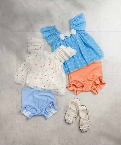 雛菊愛心網紗 分體泳衣