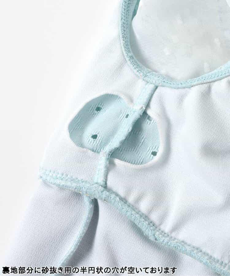 蕾絲花卉透紗荷葉邊連體泳衣（款）