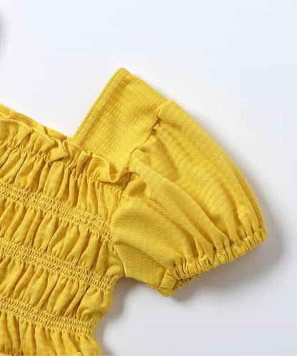 格紋熱帶花卉抽褶分體式泳裝