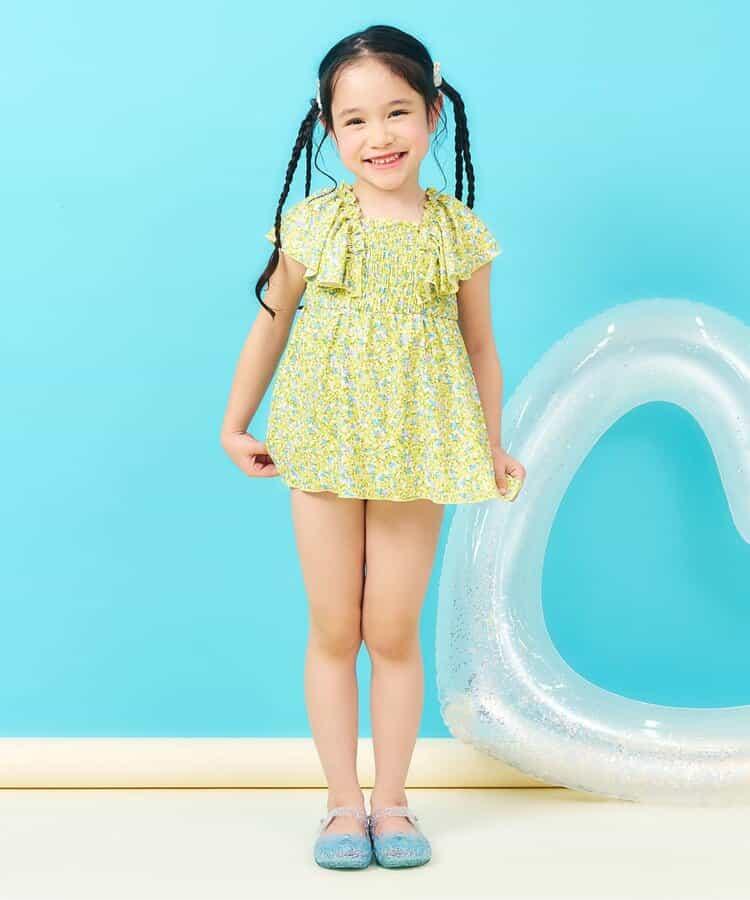 抽褶荷葉邊連體泳衣（款）