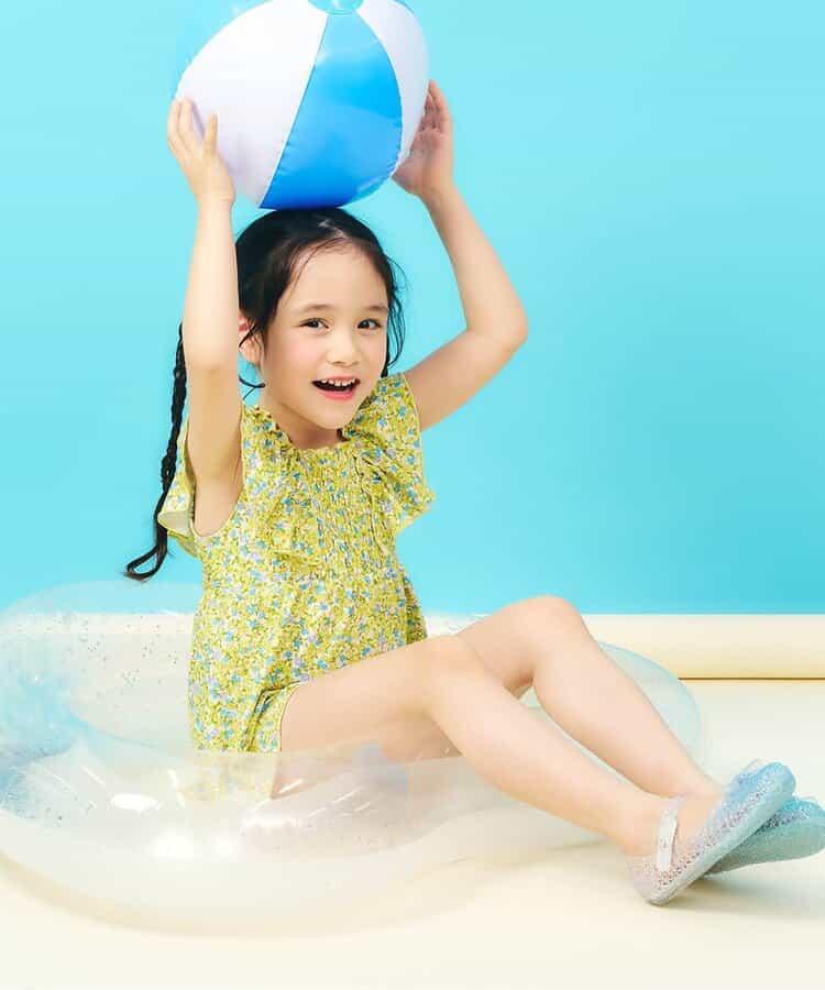 抽褶荷葉邊連體泳衣（款）