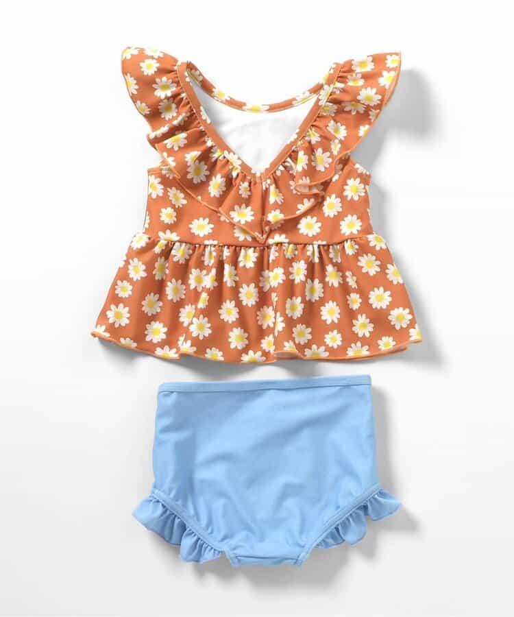 荷葉邊荷葉擺設計 分體泳裝