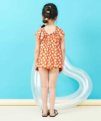 抽褶荷葉邊連體泳衣（款）