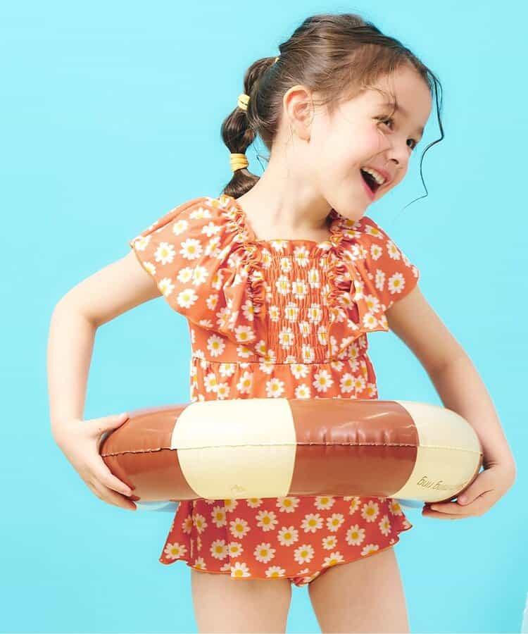 抽褶荷葉邊連體泳衣（款）