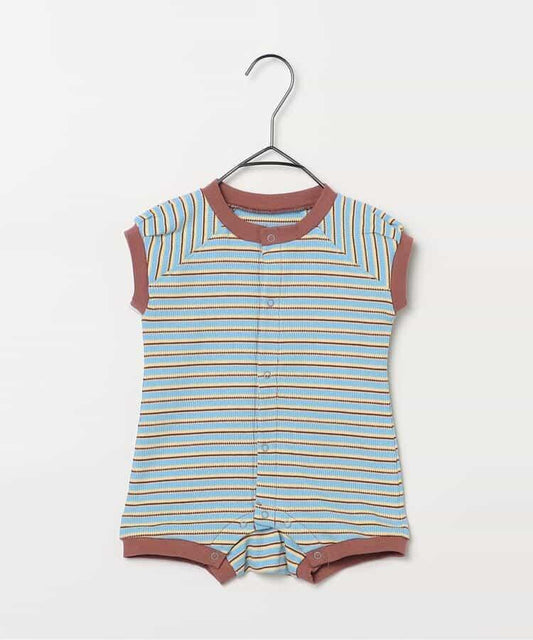 先染條紋華夫格 連體衣 Link