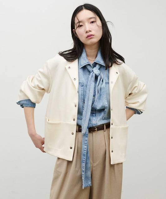 無領空氣層面料夾克