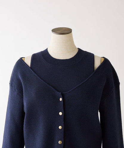 one after another 開衫套裝拼接層疊連衣裙