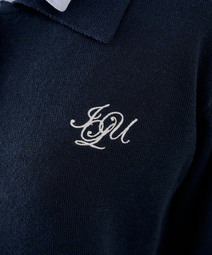 ANOTHER BRANCH 雙層領拼接五分袖針織上衣