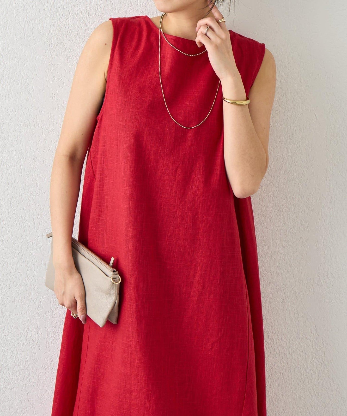 2WAY 亞麻蝴蝶結連衣裙