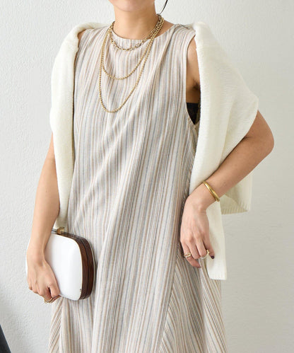 2WAY 亞麻蝴蝶結連衣裙