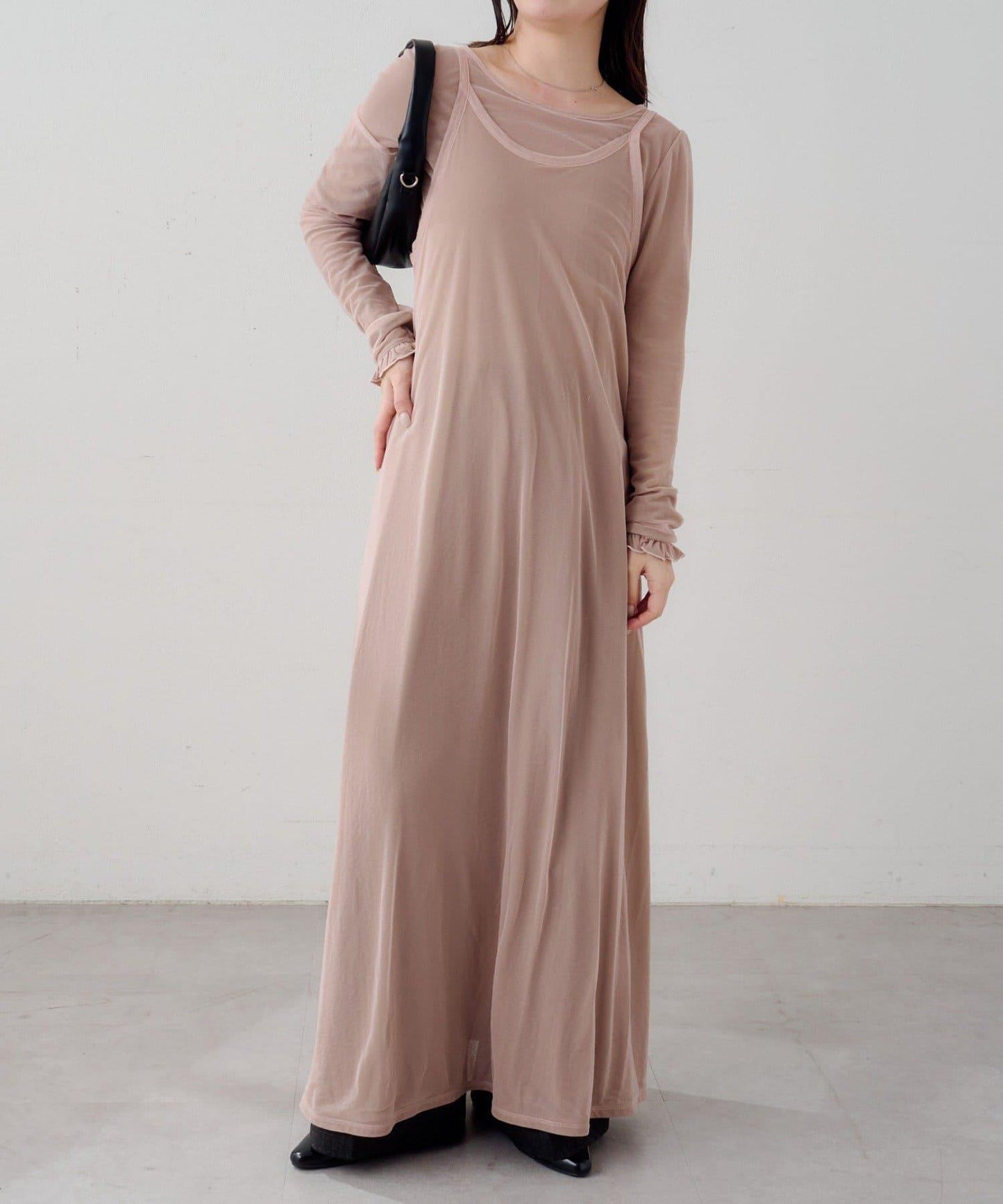 B 透感雙面設計連衣裙