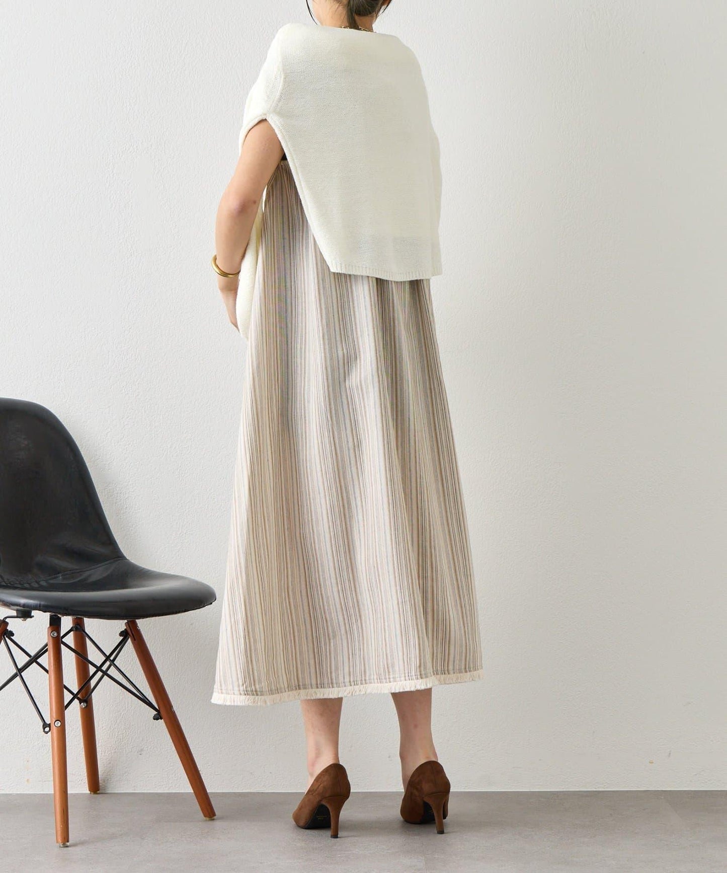 2WAY 亞麻蝴蝶結連衣裙