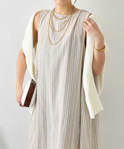 2WAY 亞麻蝴蝶結連衣裙