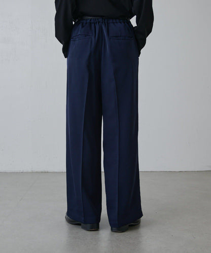 斜紋闊腿休閒長褲