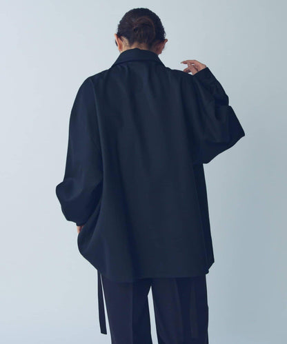 雙口袋寬鬆襯衫夾克