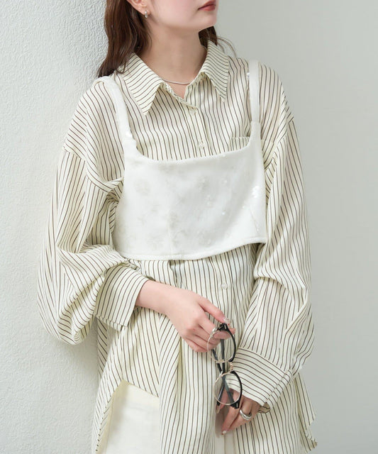 閃亮方領束胸上衣