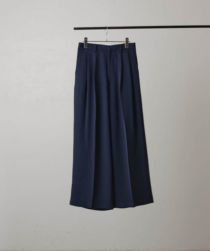 斜紋闊腿休閒長褲