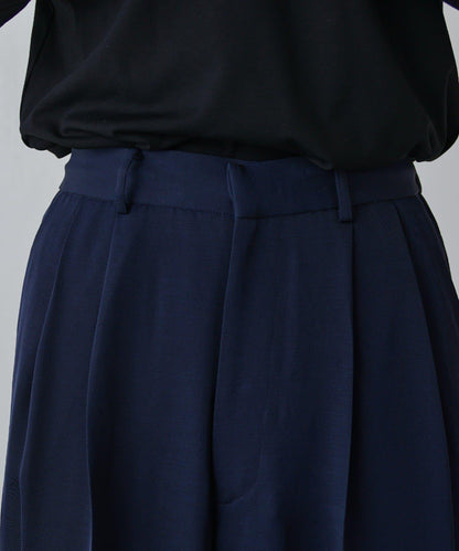 斜紋闊腿休閒長褲