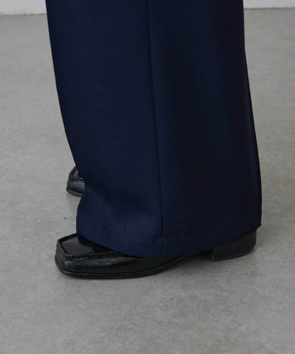 斜紋闊腿休閒長褲