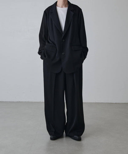 斜紋闊腿休閒長褲