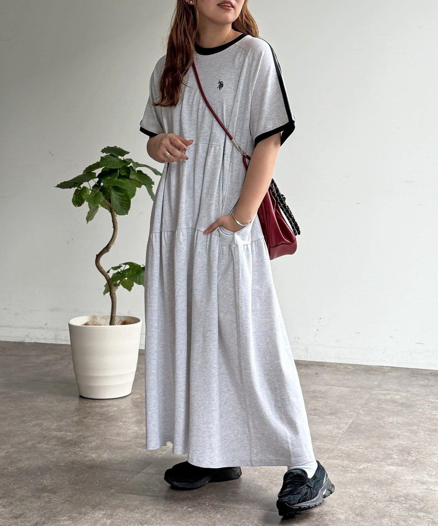 U.S. POLO ASSN. 短袖層疊連衣裙