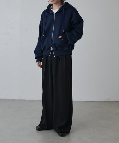 斜紋闊腿休閒長褲