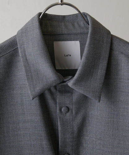 雙口袋寬鬆襯衫夾克