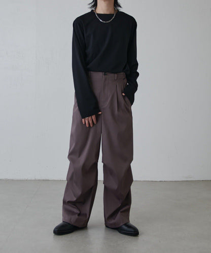 高捻面料 寬鬆設計 降落傘褲