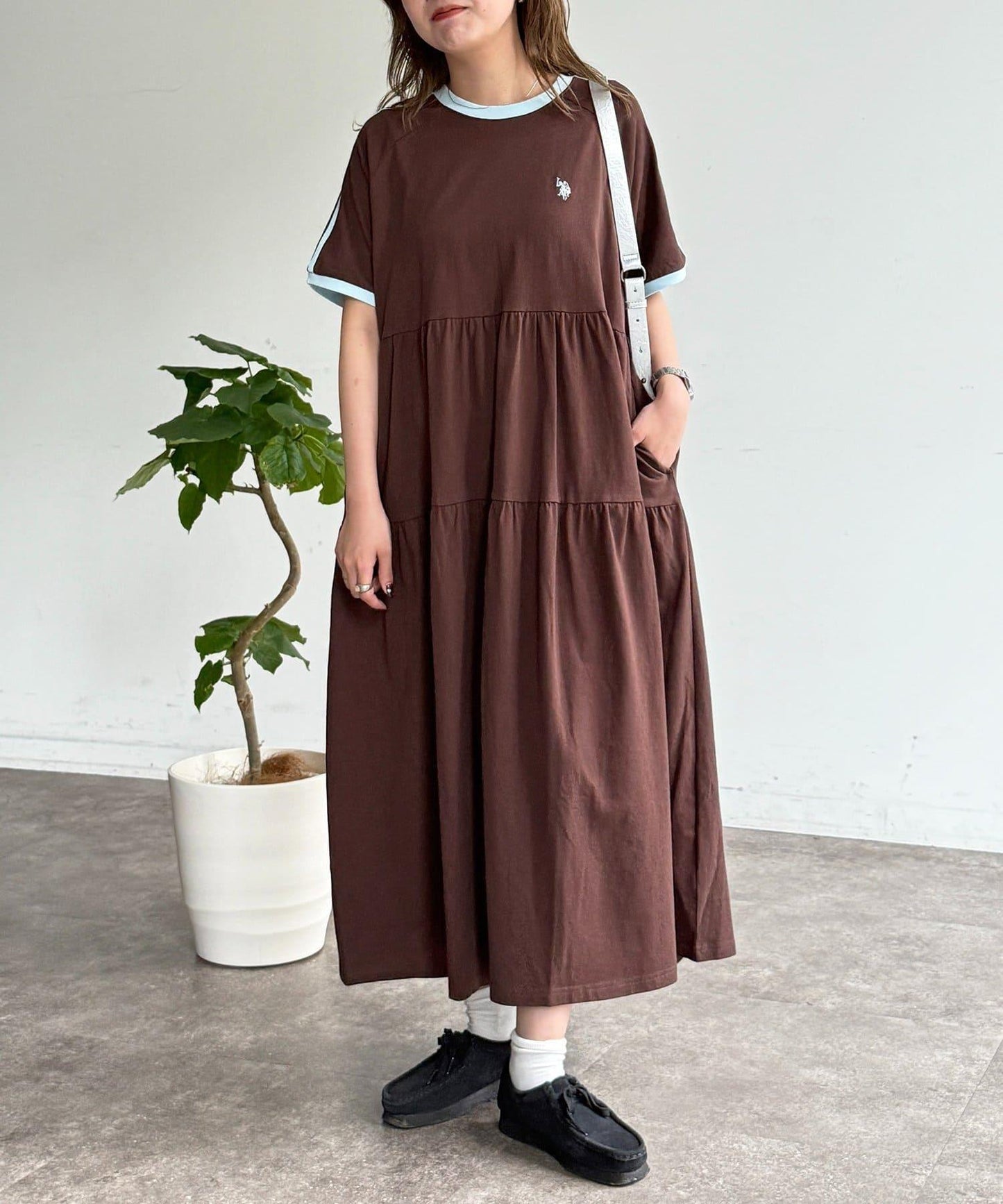 U.S. POLO ASSN. 短袖層疊連衣裙