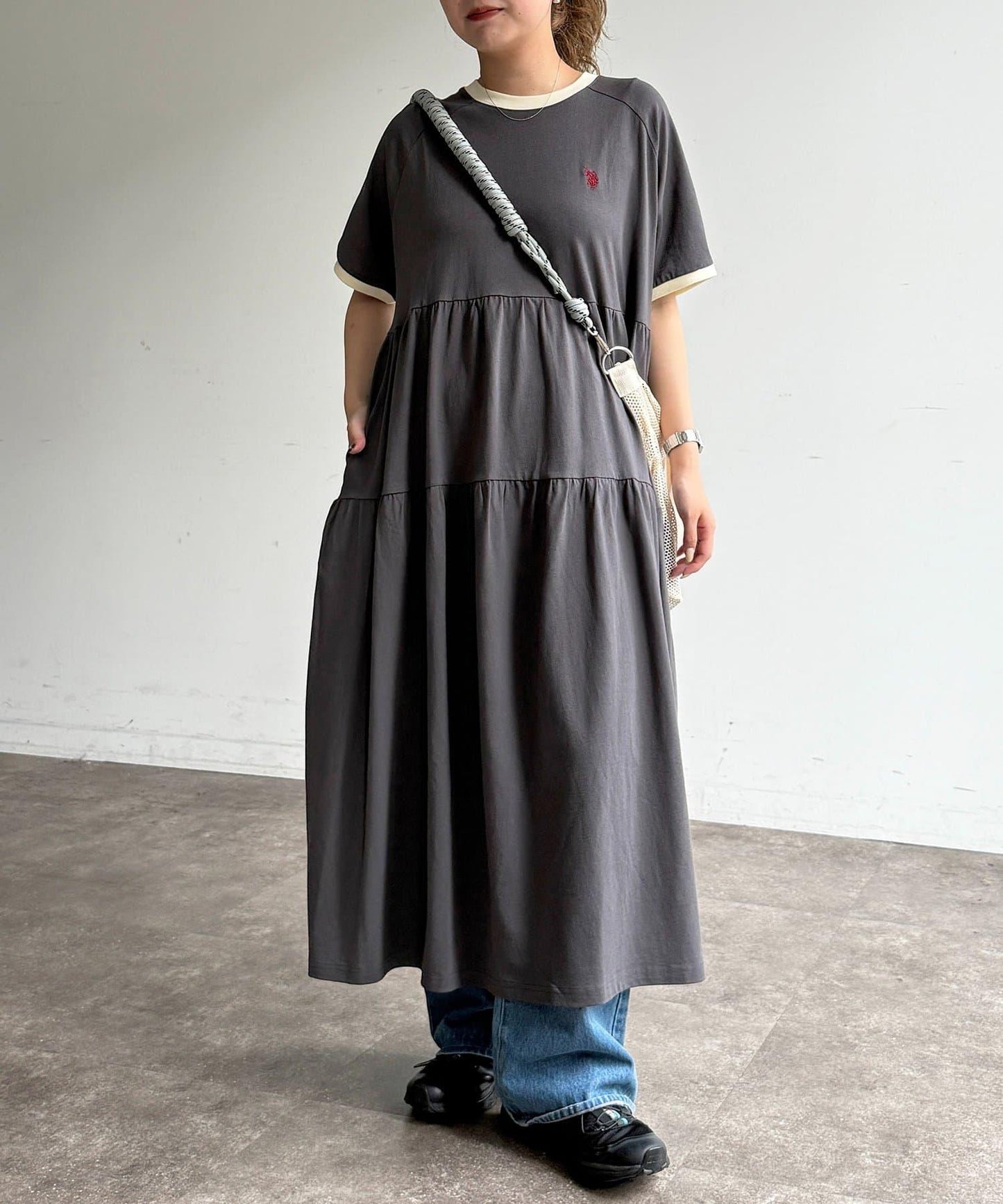 U.S. POLO ASSN. 短袖層疊連衣裙