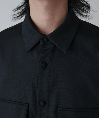 雙口袋寬鬆襯衫夾克