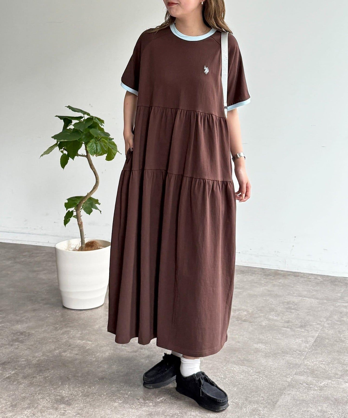 U.S. POLO ASSN. 短袖層疊連衣裙