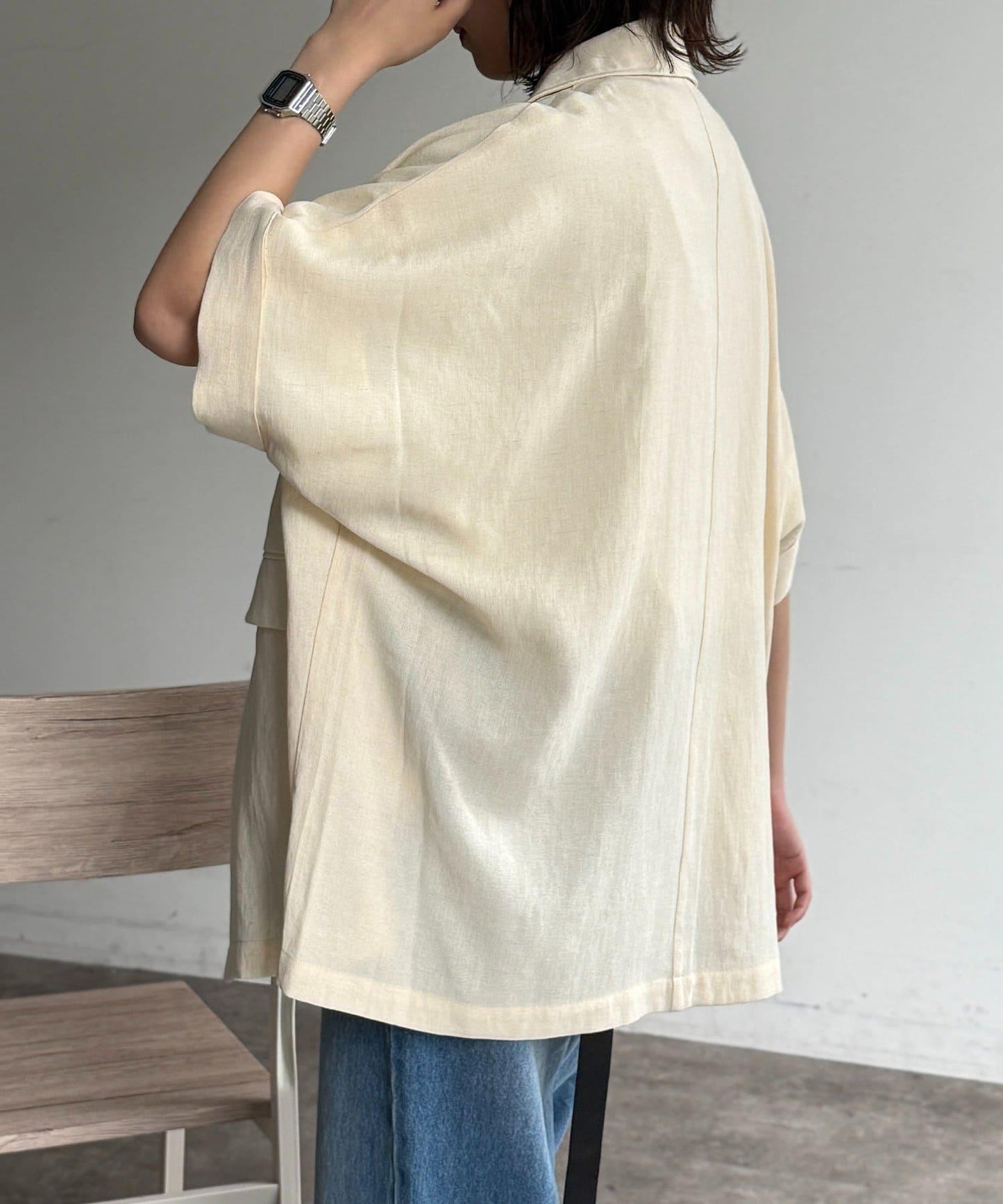 短袖蝙蝠袖 單排扣 西裝外套